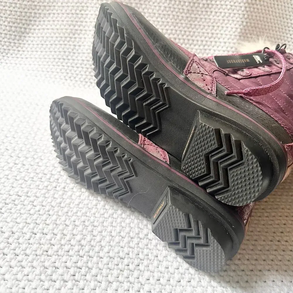 Sorel Purple Magenta Metallic Tofino Fur Mid Calf Winter Boots NY2325 7 Kids NWT